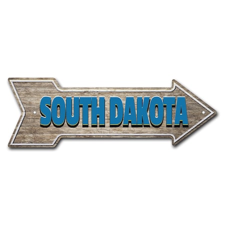 Signmission South Dakota Arrow Sign Funny Home Decor 30in Wide P-ARROW10-999600